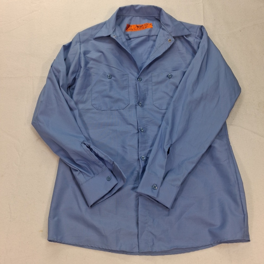 Red Kap Shirt Mens Medium SP14MB6 Light Blue Long Sleeve Button Down Nwot